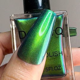 AILALUO Chrome Nail Polish Holographic Glitter Chameleon Nail Polish Shimmer Iridescent Sea Green Nail Art Varnish (Sea Green, 15 ml)