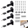 4 Sets Cam Lock 22mm, Cabinet Locks with Keys, Black