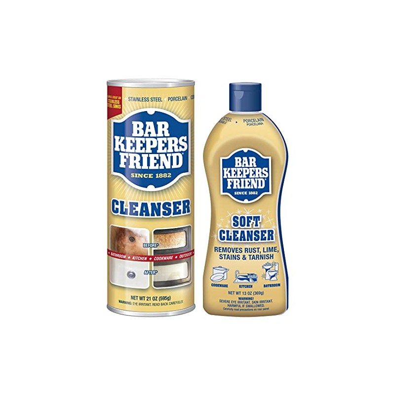 Bar Keepers Friend Bundle Soft Cleanser 13 Oz & Cleanser