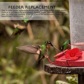 DOITOOL 25pcs Hummingbird Feeders Replacement Flower Feeding Ports Replacement Bird Feeder Replacement Parts Flowers for Hummingbird Feeder Hanging Feeder