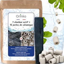 ORINKO EM Ceramic Beads & Activated Carbon Filter - Natural Water Treatment for Pure & Healthy Drinking Water