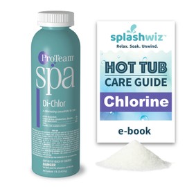 ProTeam Spa Di-Chlor - Hot Tub Chlorine for Hot Tubs and Spa Sanitizer for Hot Tub with SplashWiz Hot Tub Chemicals Care Guide - Made in USA (1 lb)