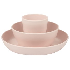 Tiny Twinkle Tableware 3 Pack Dish Set- BPA-Free Cups, Plates and Bowls Sets For Kids and Toddlers - Polypropylene Plastic Dinnerware Set (Rose) Dish set