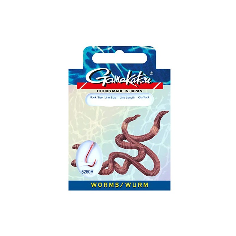 Gamakatsu tied hooks BKD - 5260R Wurm Size 6