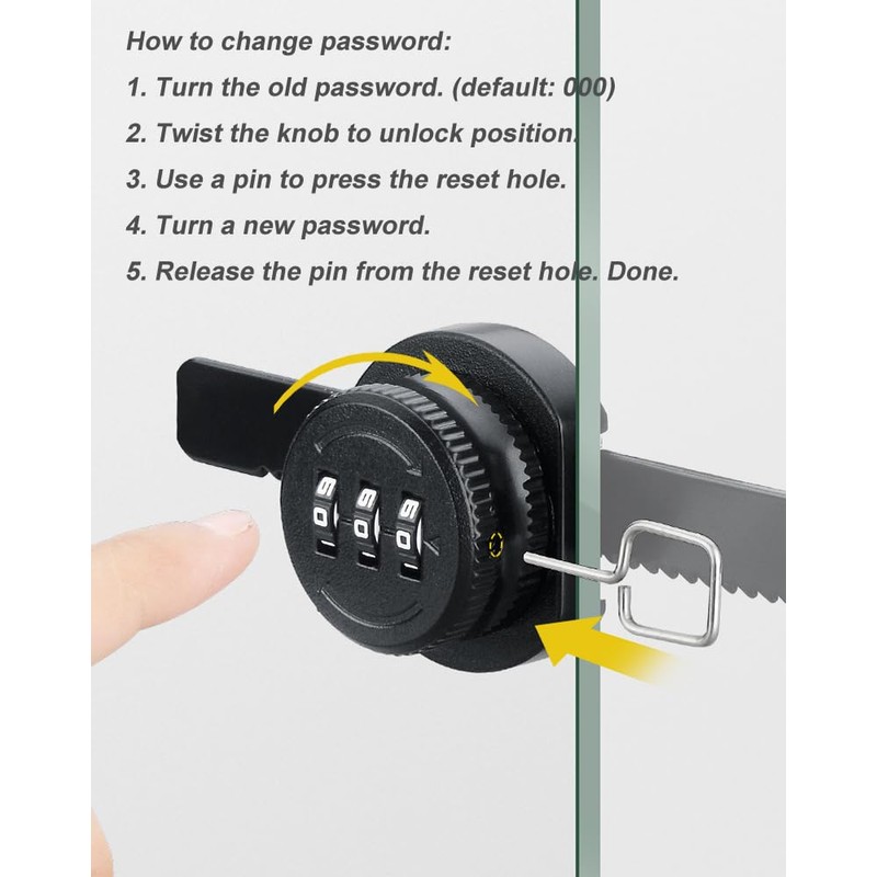 ETEKJOY Keyless Ratchet Lock for Sliding Glass Door Showcase Display