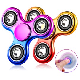SCIONE 2PCS Fidget Spinner Rainbow Sensory Hand Fidget Toys, Anxiety Stress Relief Birthday Party Bags Fillers for Kids Adults Goodie Bag Stuffers for Boys Girls Gifts