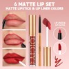 QueenDiary Lip Gloss and Liner Makeup Set, Lifter Gloss and