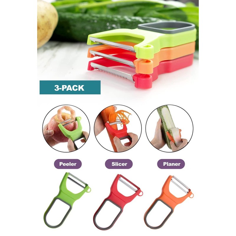 Vegetable Fruit Peeler 3-Pack Stainless Steel Melon Planer Original Vegetable