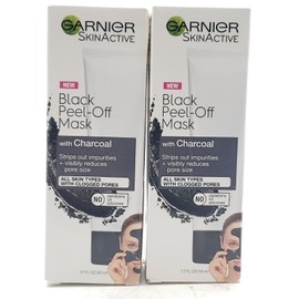 Garnier SkinActive Black Peel-Off Beauty Mask with Charcoal, 1.7 fl oz (2 Pack)