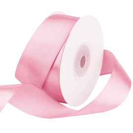 Pink Satin Ribbon 1 Inch x 25 Yards, Solid Color Pink Fabric Satin Ribbon for Gift Wrapping, Crafts, DIY Bows, Wreath, Wedding Birthday Party Decoration Sewing Projects