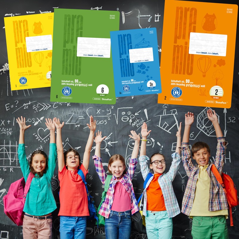 Staufen premio exercise book, 4 notebooks, 16 sheets each, DIN