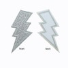 SaktopDeco 12 PCS Silvery Glitter Lightning Iron On Patches Embroidered