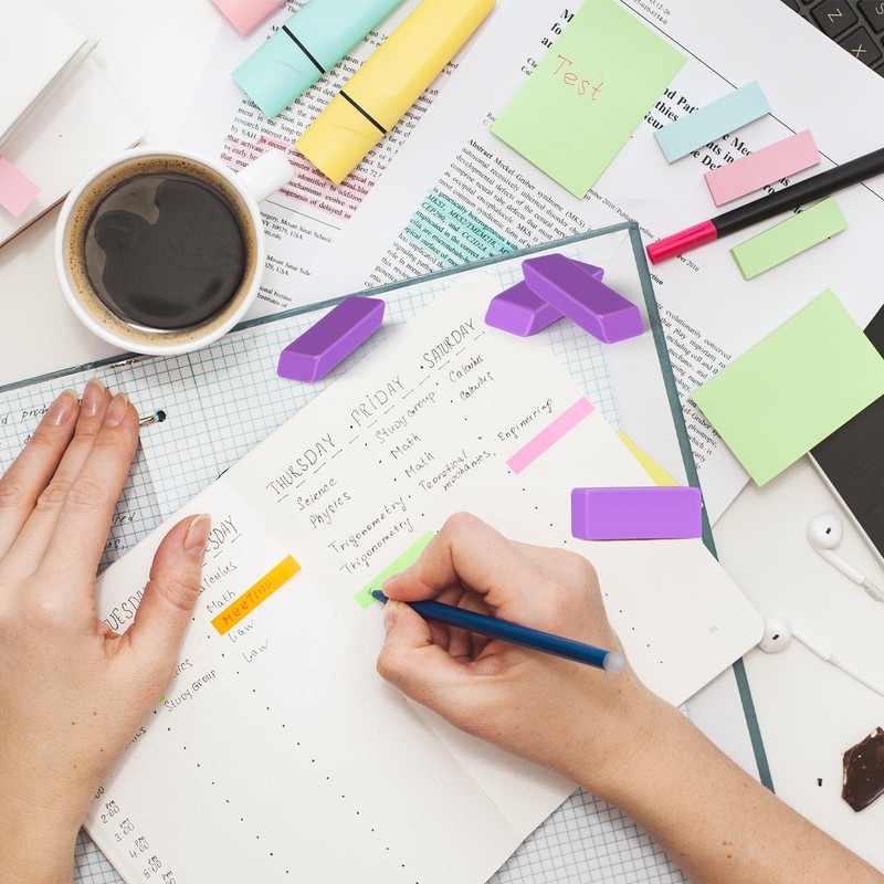 Wearage 72 Count Purple Pencil Erasers Rectangular Rubber Eraser Bulk