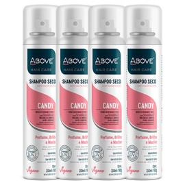 ABOVE Dry Shampoo Set, Candy, 4 Pcs - Volumizing Shampoo - Absorbs Excess Oil - With Red Fruits and Marshmallow Notes - Paraben and Benzene Free