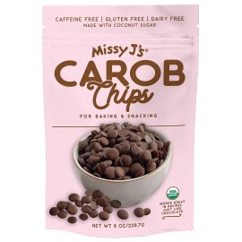 Missy J's Organic Carob Baking Chips Vegan Gluten Free Non GMO Dairy Free 1 Pack