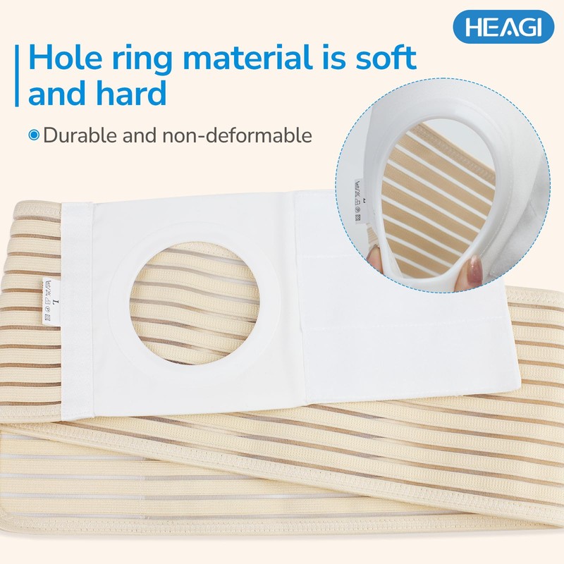 Heagimed Ostomy Hernia Belt, Adjustable Stoma Hernia Belt with Stoma