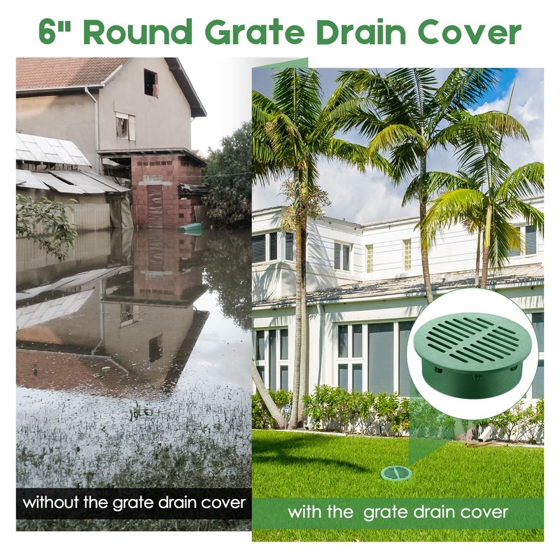 Meonum 4 Pack 6 in Round Drain Grate Covers, for