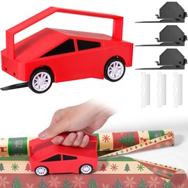 AIERSA Wrapping Paper Cutter, Gift Wrap Cutter with 6 Replaceable Blade, Gift Wrapping Tool, Christmas Gift Wrapping Paper Cutter, Wrapping Paper Cutter Slider, Wrapping Paper Roll Cutter