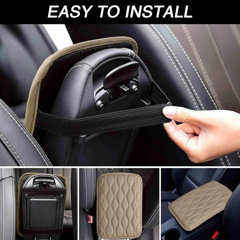 Unbranded Universal Car Center Console Cover Mat PU Leather Car