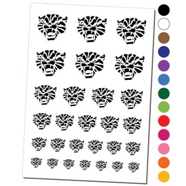 Angry and Fierce Hissing Cat Temporary Tattoo Water Resistant Fake Body Art Set Collection - Black (One Sheet)