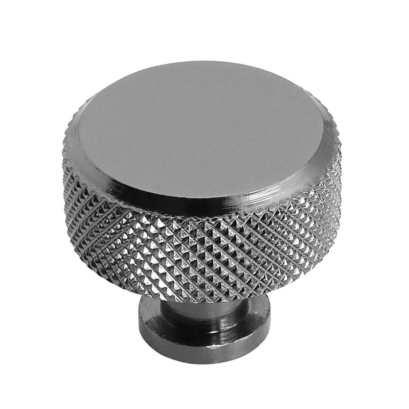 Decoranddecor Amelia Knurled 35mm Round Kitchen Cabinet Furniture Knobs Aluminium