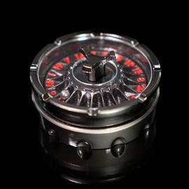 Metal D20 Black Silver Roulette Spinner Die | Compass-Style RPG Gaming Accessory | Sir GameAlot | Use Like a 20-Sided die