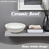HFWDGTAO Decorative Ceramic Bowl Set, White Scalloped Design, Large and