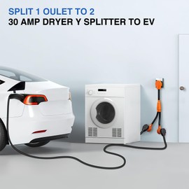 Nilight EV Dryer Y Splitter Adapter Cord 30 Amp Male Plug to Two 30Amp Female Receptacle 3 Prong 125V/250V 7500 Watt Pure Copper Conversion Heavy Duty STW 10 AWG Cable 10-30P 10-30R 30M/30F