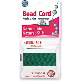 Griffin Bead Cord 100% Natural Silk Medium Green #2