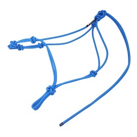 Knotty Girlz Horse Rope Training Halter - 4 Knot 1/4" Stiff Halter Cord - Used by Famous Trainers Multiple Sizes Multiple Colors(Blue, Yearling)