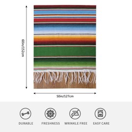 HGOD DESIGNS Mexican Style Throw Blanket Mexican Traditional National Blanket Super Soft Flannel Throw Blanket Lightweight Plush Fuzzy Bed Blanket for Bedding Sofa and Travel 130x150cm