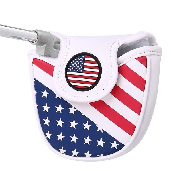 USA Mallet Putter Cover Headcover Magnetic Golf Head Covers Headcovers Club Protective Equipment for Scotty Cameron Odyssey Two Ball Taylormade Durable