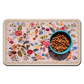 Dog Cat Food Mat 12"*20" Dog Mat for Food and Water Absorbent Dog Cat Bowl Mat Protect Floors Quick Dry Pet Feeding Mat Non-Slip Waterproof