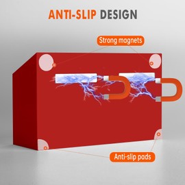 BEYGORM Magnetic Dry Erase Marker Holder for Whiteboard,Non-slip Acrylic Magnet Pen Holder for Fridge Refrigerator,Locker Organizer for Work,Locker Accessories,Pencil Cup for Desk(Red)