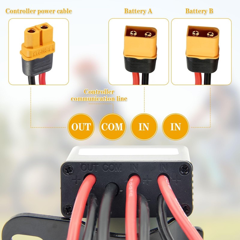 Aepiraza Electric Bike Dual Battery Discharge Converter, 20V-72V DC Double