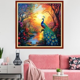 Redxing Stamped Cross Stitch Kits Embroidery kit for Beginners Adults Full Range of Embroidery Patterns Starter Kits DIY Printed Cross Stitch Kits Needlepoint Kits 11CT-Forest Hummingbird 18x18 inchs