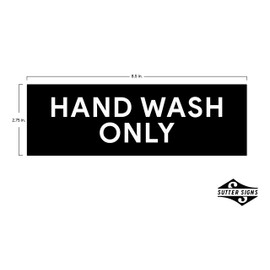 Hand Wash Only Sticker Signs | Workplace Hygiene Reminder for Restaurants, Commercial Kitchens, Hospitals, Clinics, and Medical Facilities (Pack of 2)