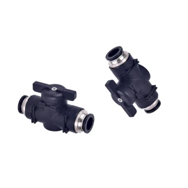 Yoebor Pneumatic Ball Valve 3/8" OD x 3/8" OD Push to Connect Fitting Air Flow Control Valve Straight Quick Connect Union, Pack of 2