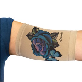 Linphelle Picc Line Microfibre Coverpicc Arm Catheter Masking Tape Made of Breathable Design Fabric, Arm Sleeve Ideal for PICCs, Blood Glucose Monitor and Tattoo Cover, Blue/Pink, Size XL