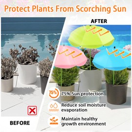 MJZ 4 Pack Large Plant Umbrellas for Outdoor Plants, 26" Garden Umbrella for Plants with Adjustable Angle, Plant Umbrella Provide Shade for Outdoor Plants Flower Pot Planting Beds