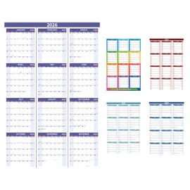 Kuraoyan 2026 Wall Calendar 34.8" x 22.8" Large Vertical Yearly Wall Hanging Calenda with Julian Date Thick Paper Calendar 12 Month Annual Wall Planner for Wall Office Fridge(Purple)