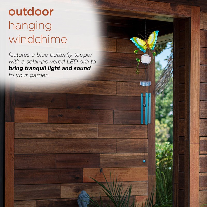 Alpine Corporation 48" Hanging Outdoor Butterfly Metal Wind Chime with