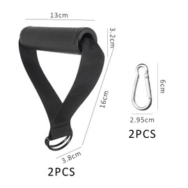Pack of 2 Fitness Handles, 2 Pieces Carabiner Hooks, Tension Rope Handles, Robust Exercise Handles, Handles with Resistance Bands, Chest Handles, Sports Fitness Accessories