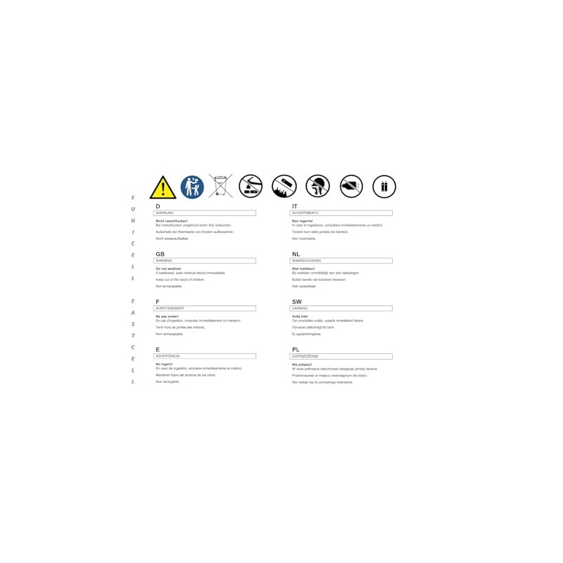 10 Eunicell AG5 / 193 / LR48 Button Cell 1.5V
