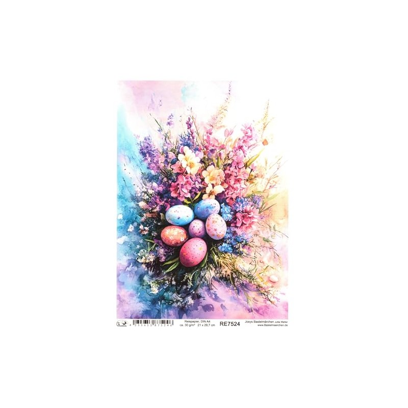 Josys Bastelmärchen Rice Paper DIN A4 Straw Silk Decoupage Easter