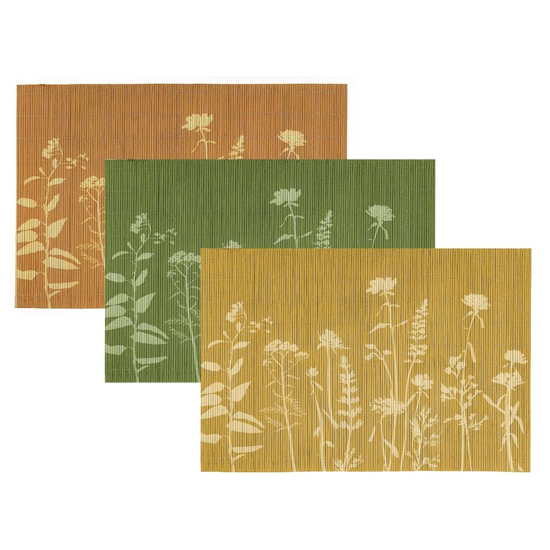 Macosa NO75183 Table Mats Set of 4 Bamboo Mustard Yellow,