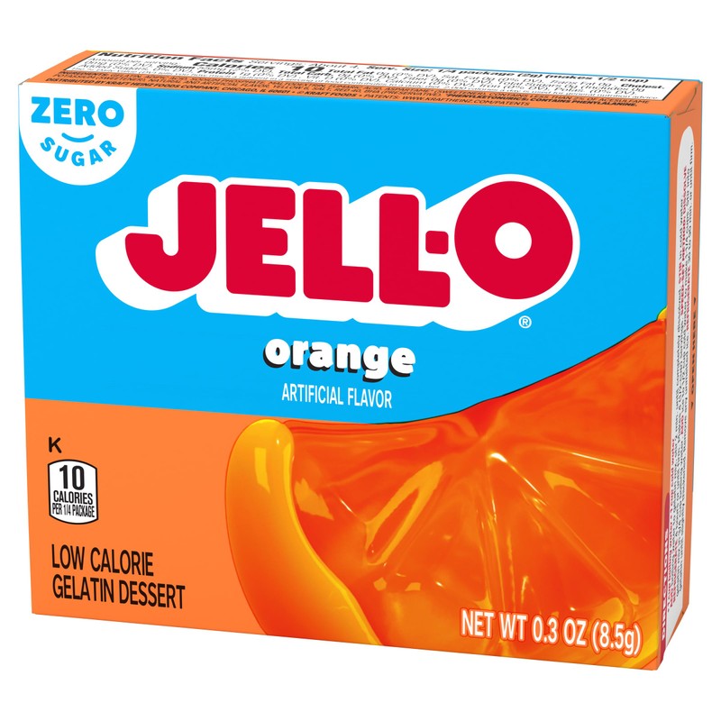 Jell-O Orange Gelatin, Sugar Free, 0.3 oz (4-pack)