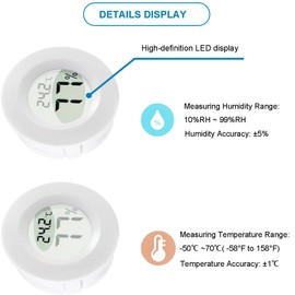 JYUDAUFU 3 pcs Mini Digital Round Hygrometer Thermometer LCD Fahrenheit (℉) Celsius(℃) display hygrometer thermometer for Incubator, Humidor, Greenhouse