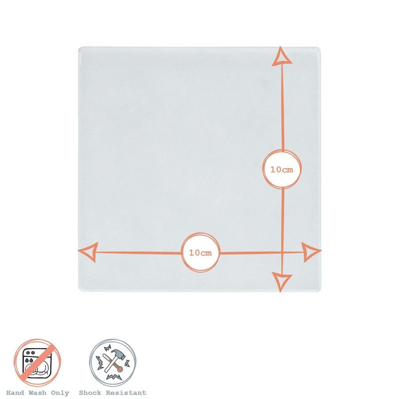 Harbour Housewares Glass Coasters - Square - 10cm - Grey