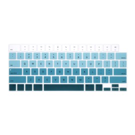 HRH Silicone Keyboard Cover for MacBook 2025-2021 Pro 14" 16" M4 M3 M2 M1 Pro Max Chip,MacBook Air 15" 13.6" M4 M3 M2 Chip A3240 A3241 Keyboard Protective Skin-Ombre Green